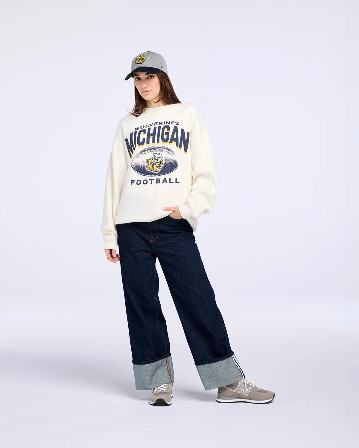MICHIGAN WOLVERINES VINTAGE ARCH CLOUD '47 OVERSIZED CREW WOMENS sold by 47 product image thumbnail 4