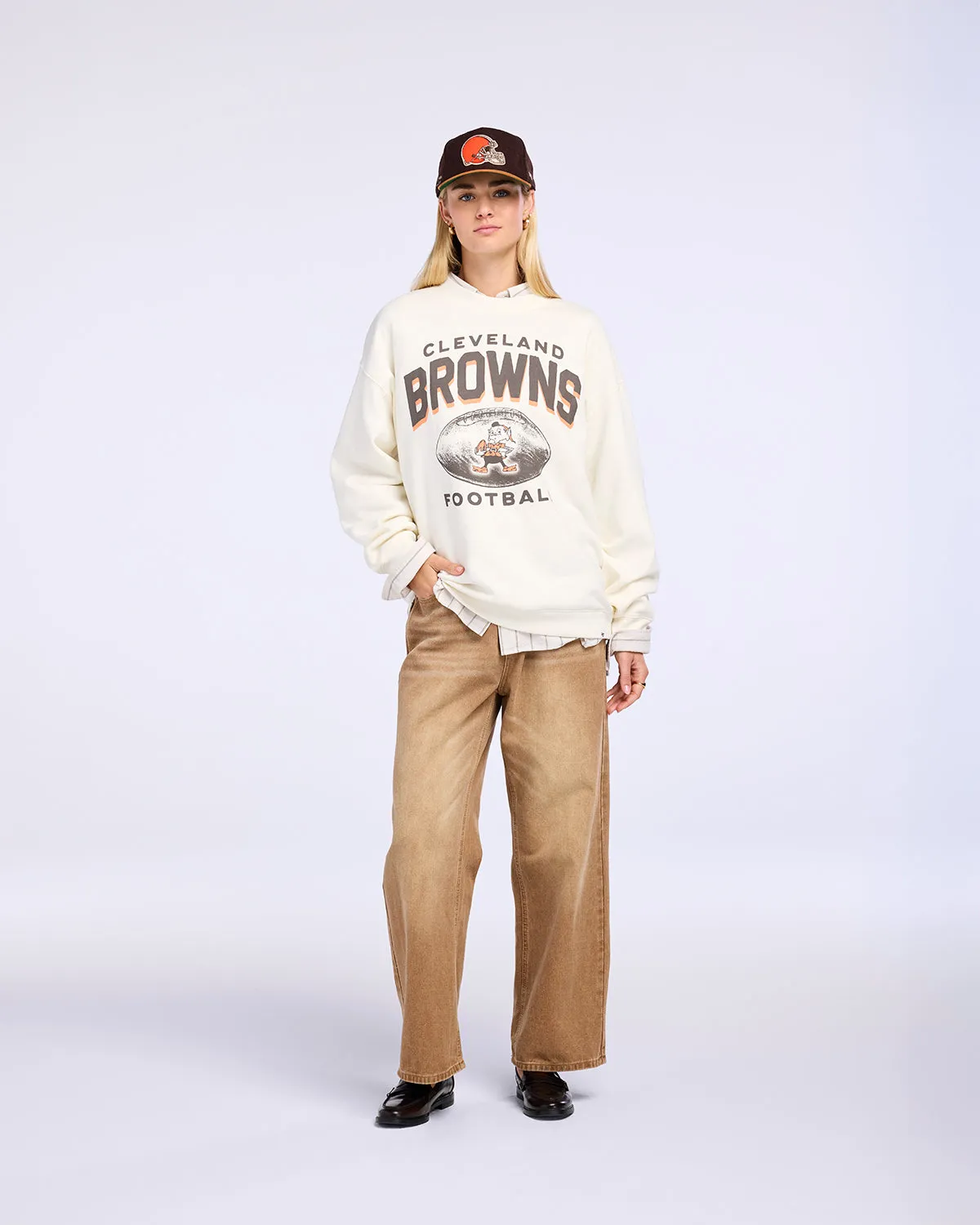 CLEVELAND BROWNS HISTORIC ARCH CLOUD '47 OVERSIZED CREW WOMENS sold by 47 product image thumbnail 4