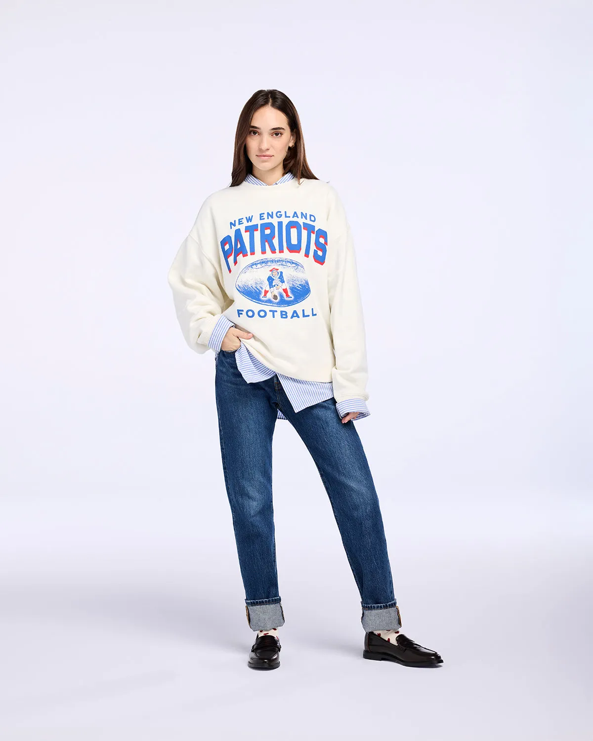 NEW ENGLAND PATRIOTS HISTORIC ARCH CLOUD '47 OVERSIZED CREW WOMENS sold by 47 product image thumbnail 4