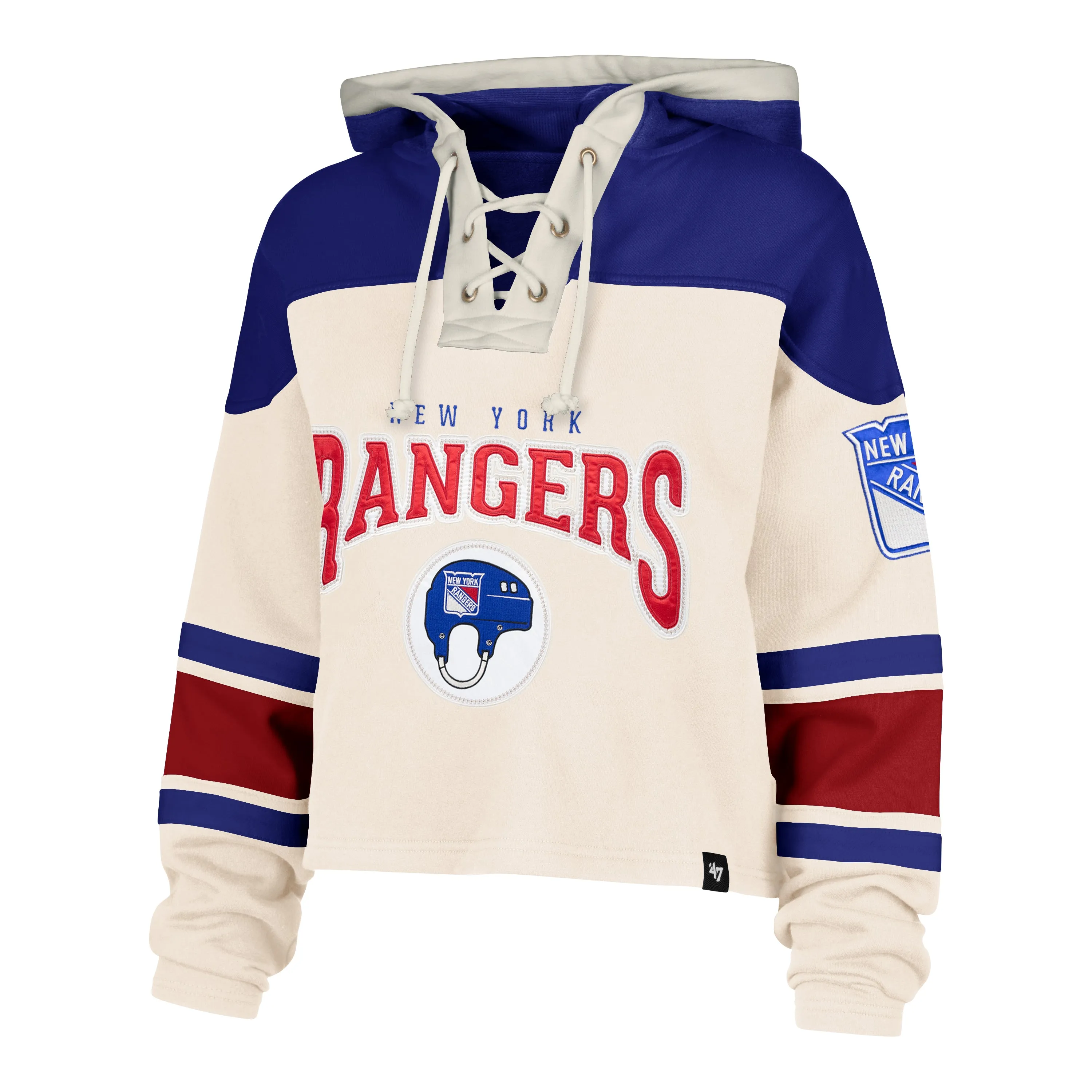 NEW YORK RANGERS SHOT BLOCK CROPPED '47 SUPERIOR LACER HOOD WOMENS sold by 47