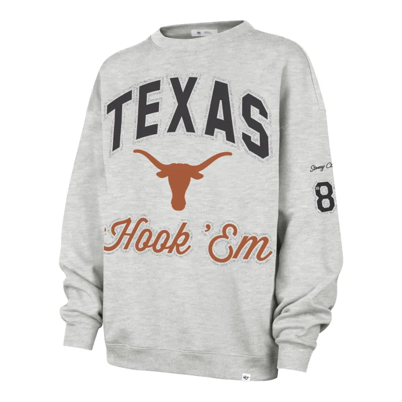 TEXAS LONGHORNS STONEY CLOVER LANE X '47 OVERSIZED  GLITTER ARCH CREW WOMENS sold by 47