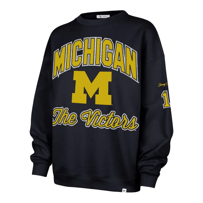 MICHIGAN WOLVERINES STONEY CLOVER LANE X '47 OVERSIZED GLITTER ARCH CREW WOMENS sold by 47