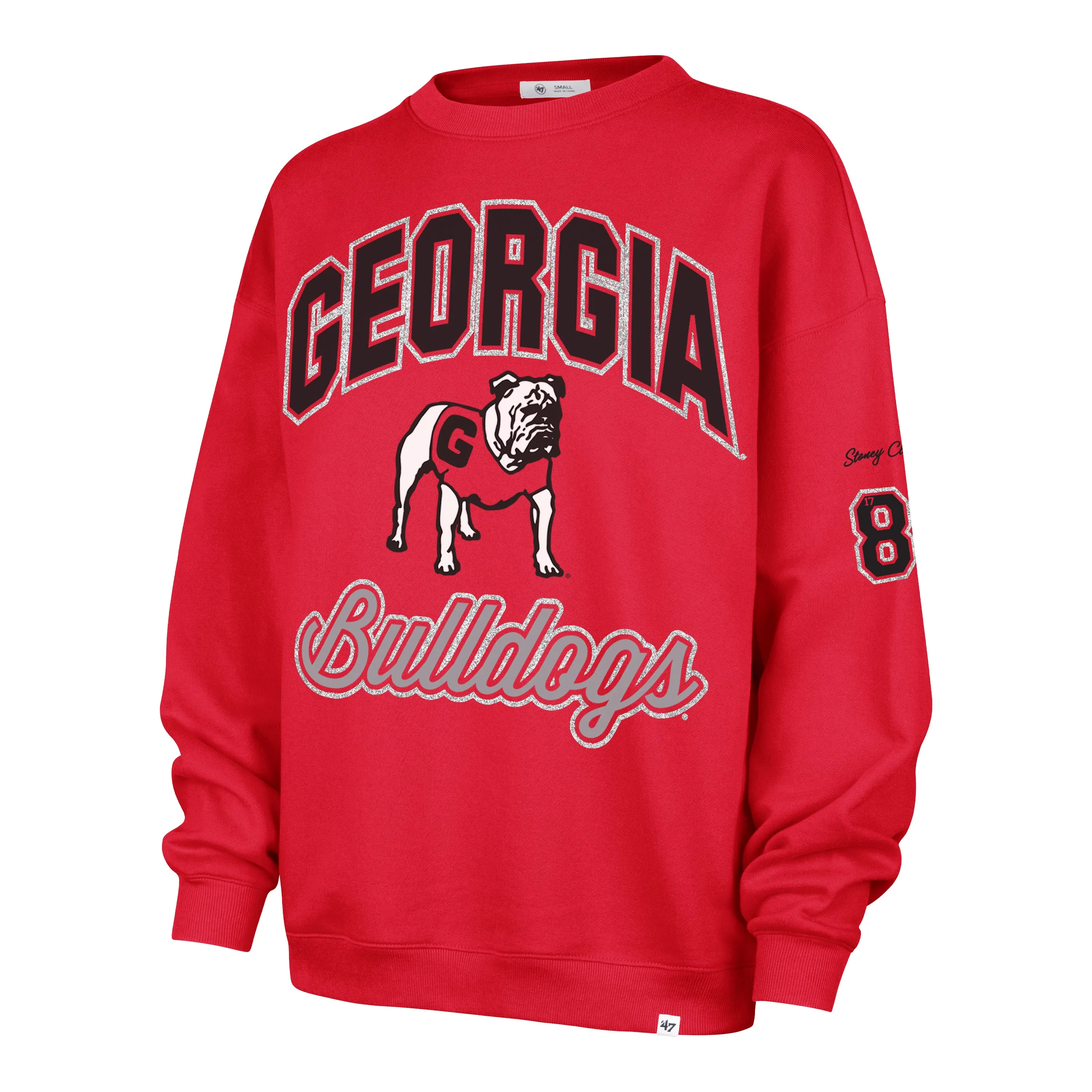 GEORGIA BULLDOGS STONEY CLOVER LANE X '47 OVERSIZED GLITTER ARCH CREW WOMENS sold by 47