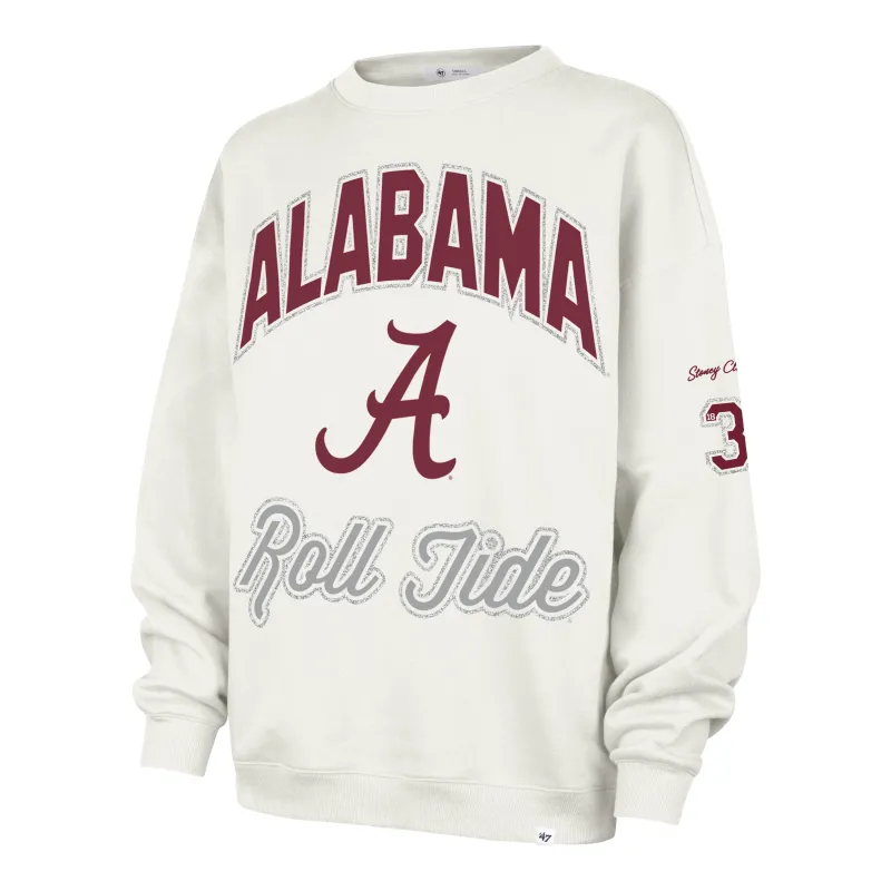 ALABAMA CRIMSON TIDE STONEY CLOVER LANE X '47 OVERSIZED GLITTER ARCH CREW WOMENS sold by 47