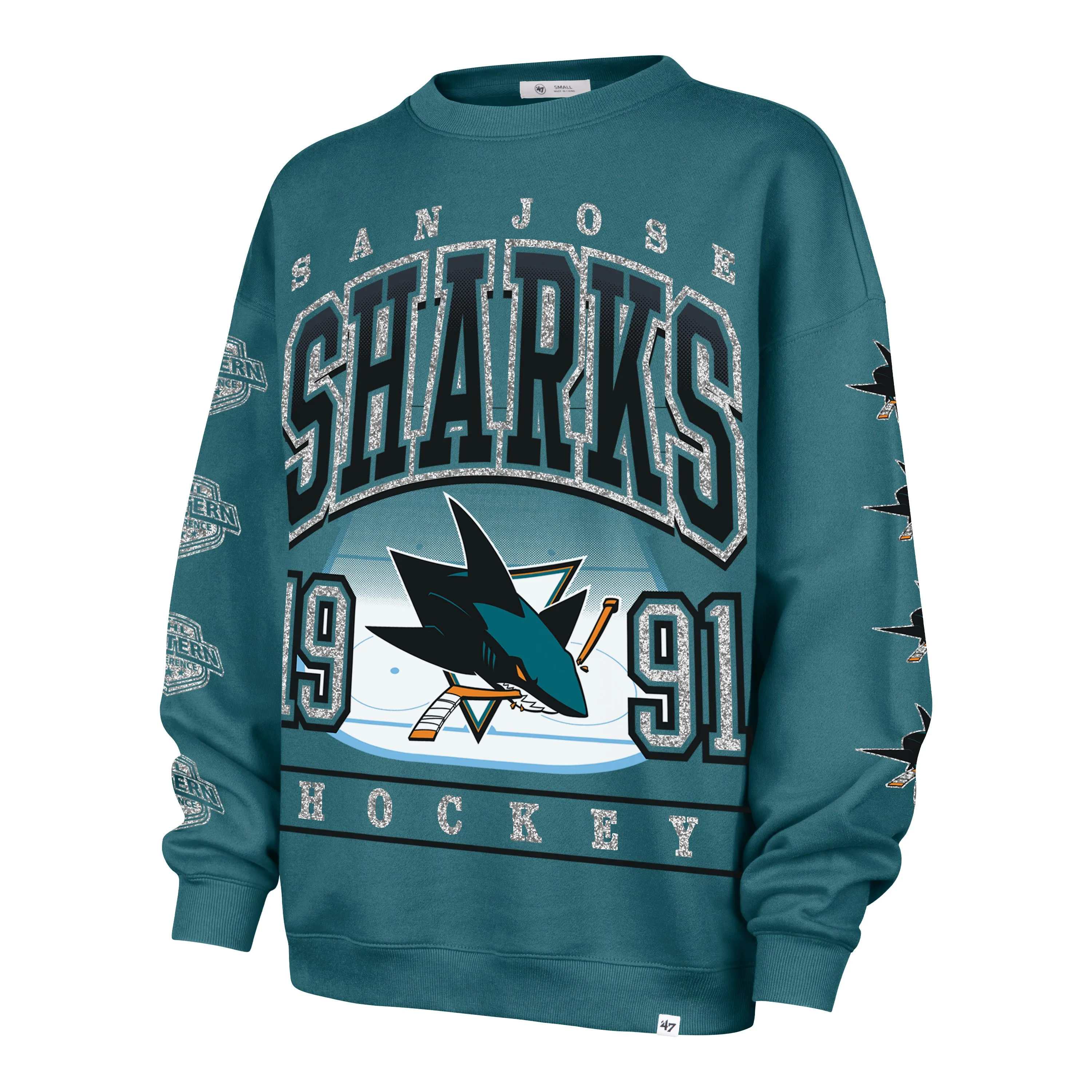 SAN JOSE SHARKS GO BIG '47 OVERSIZED CREW WOMENS sold by 47