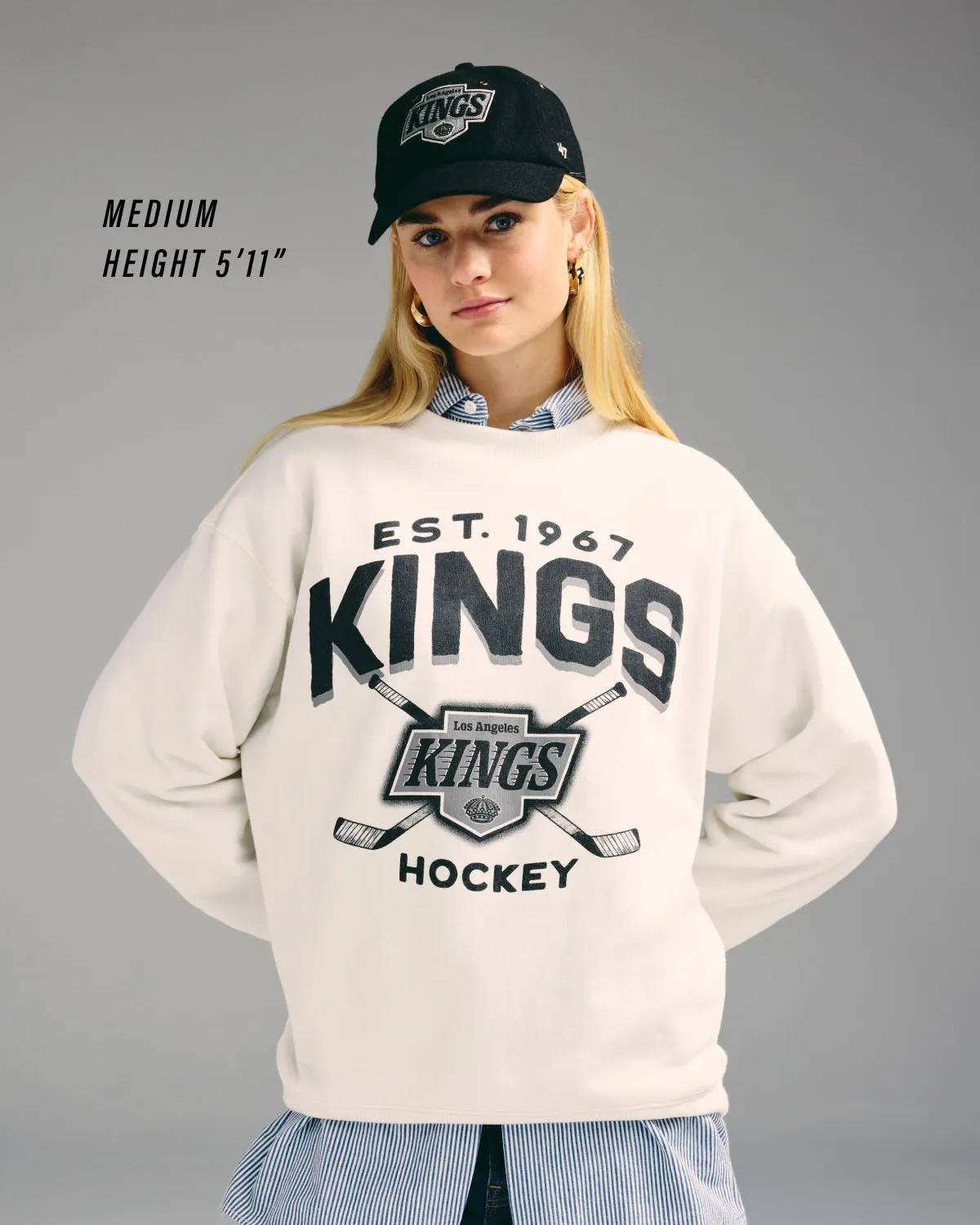 HARTFORD WHALERS VINTAGE ARCH CLOUD '47 OVERSIZED CREW WOMENS sold by 47 product image thumbnail 3