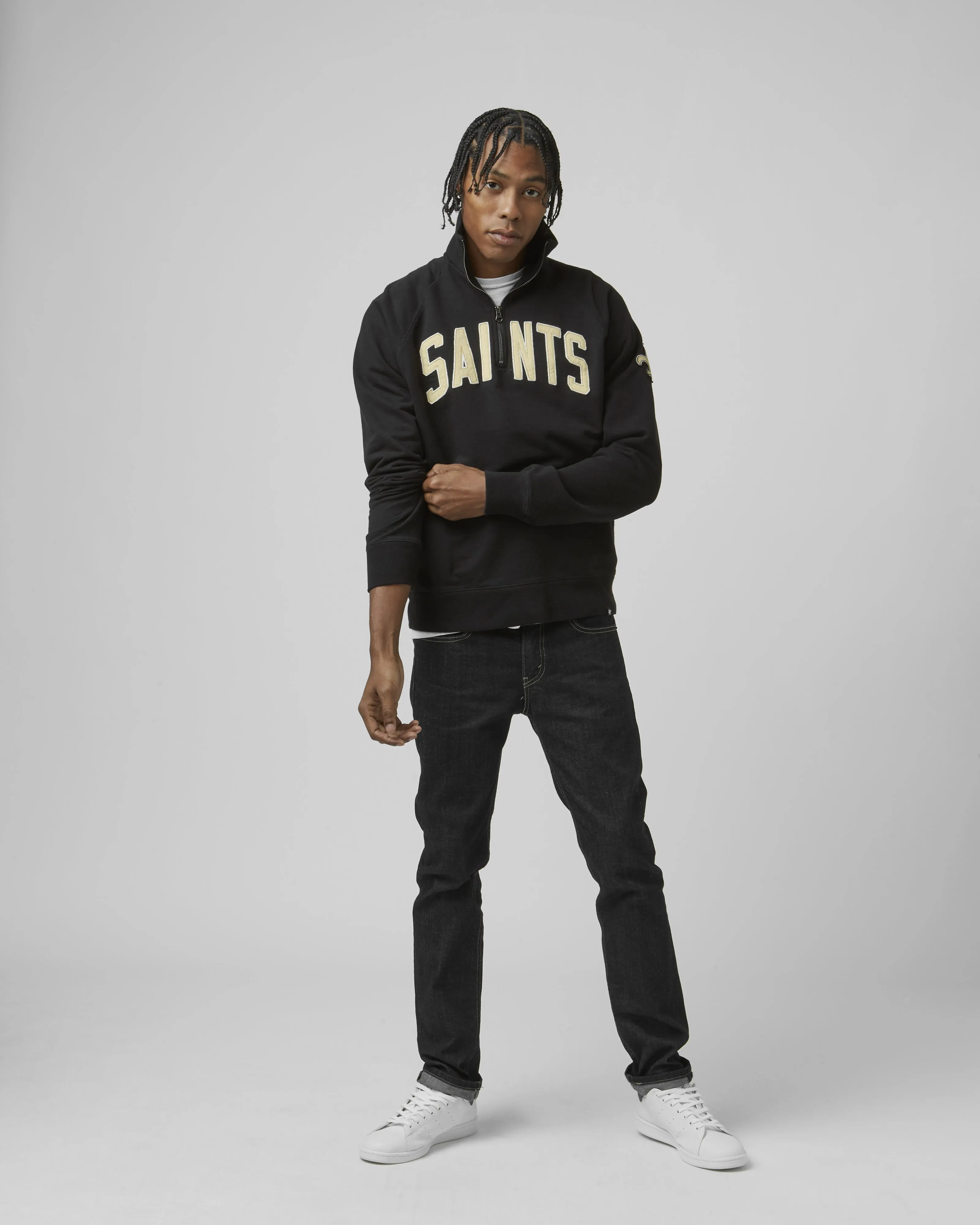 NEW ORLEANS SAINTS BANKS '47 HARRIS SCRIMMAGE 1/4 ZIP sold by 47 product image thumbnail 2