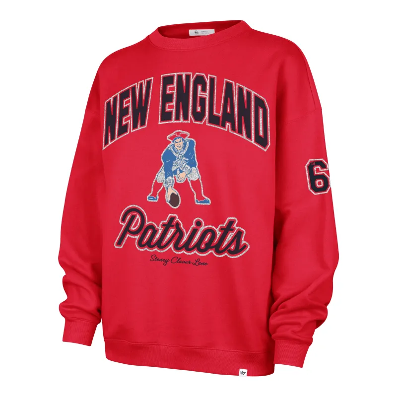 NEW ENGLAND PATRIOTS HISTORIC STONEY CLOVER LANE X '47 OVERSIZED GLITTER ARCH CREW WOMENS sold by 47