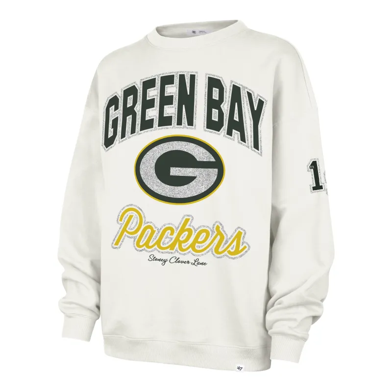 GREEN BAY PACKERS STONEY CLOVER LANE X '47 OVERSIZED GLITTER ARCH CREW WOMENS sold by 47