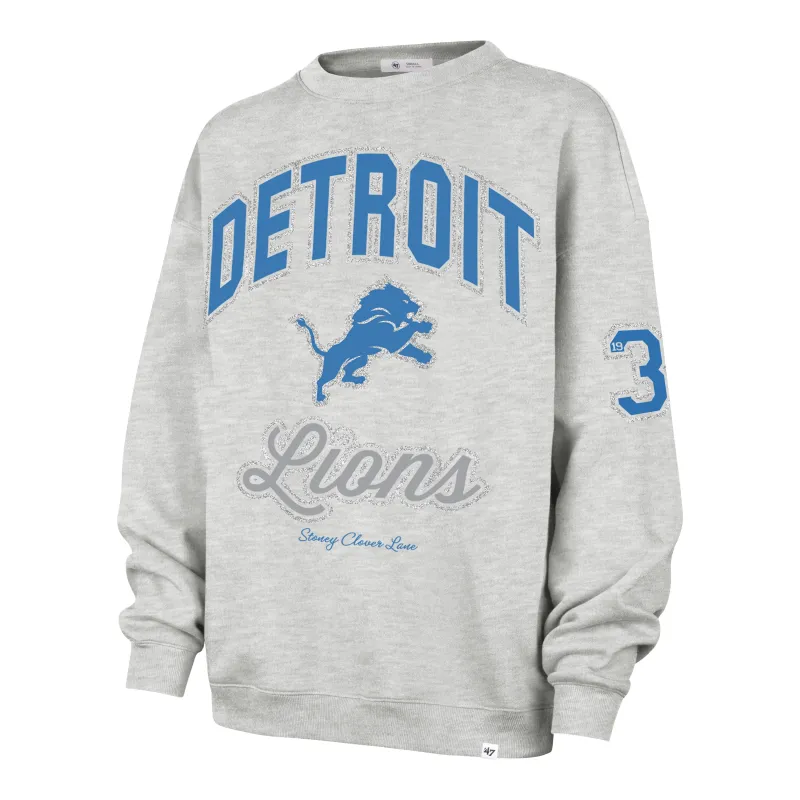 DETROIT LIONS STONEY CLOVER LANE X '47 OVERSIZED GLITTER ARCH CREW WOMENS sold by 47