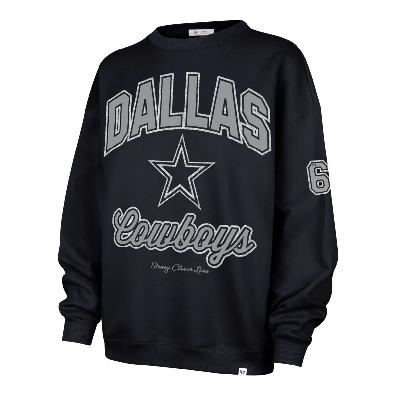DALLAS COWBOYS STONEY CLOVER LANE X '47 OVERSIZED GLITTER ARCH CREW WOMENS sold by 47