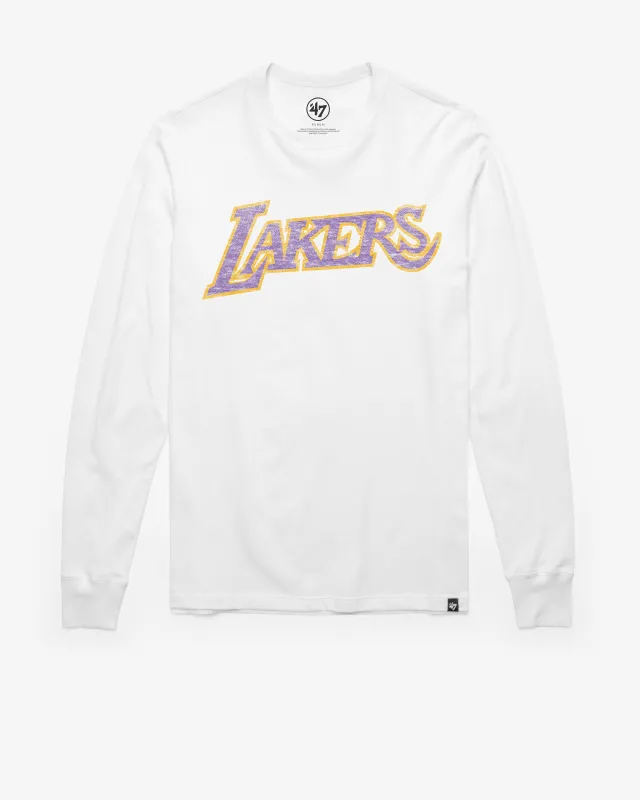 LOS ANGELES LAKERS HARDWOOD CLASSICS WHITE WASH PREMIER '47 FRANKLIN LONG SLEEVE TEE sold by 47