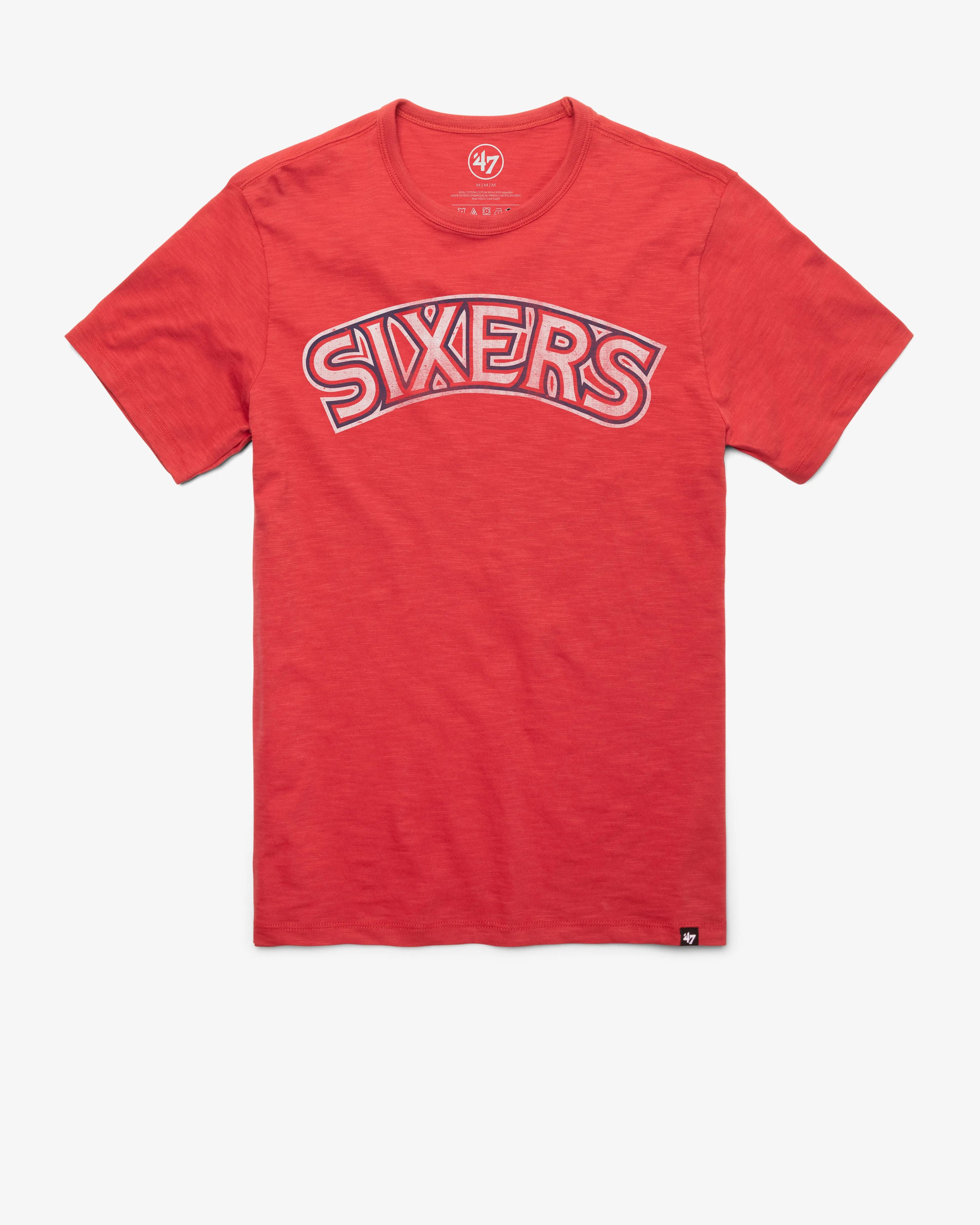PHILADELPHIA 76ERS HARDWOOD CLASSICS GRIT WORDMARK '47 SCRUM TEE sold by 47