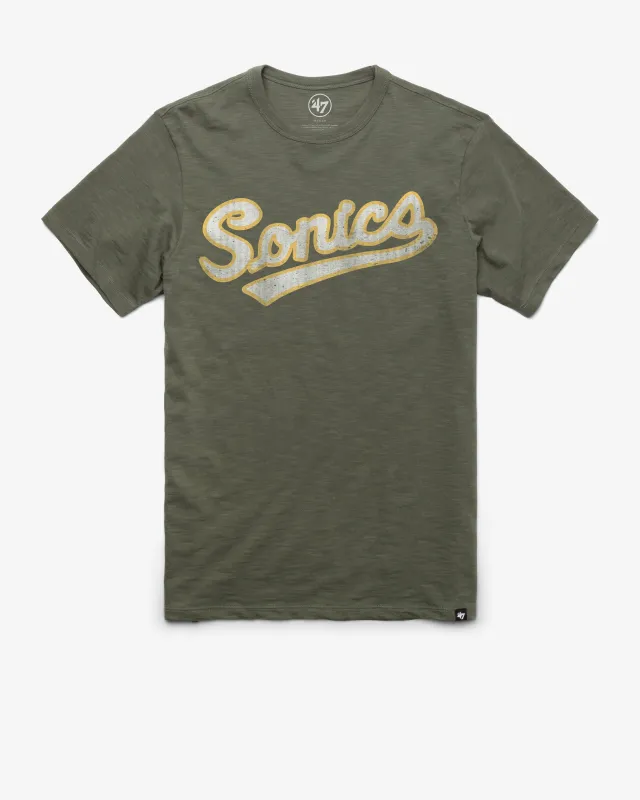 SEATTLE SUPERSONICS HARDWOOD CLASSICS GRIT WORDMARK '47 SCRUM TEE sold by 47
