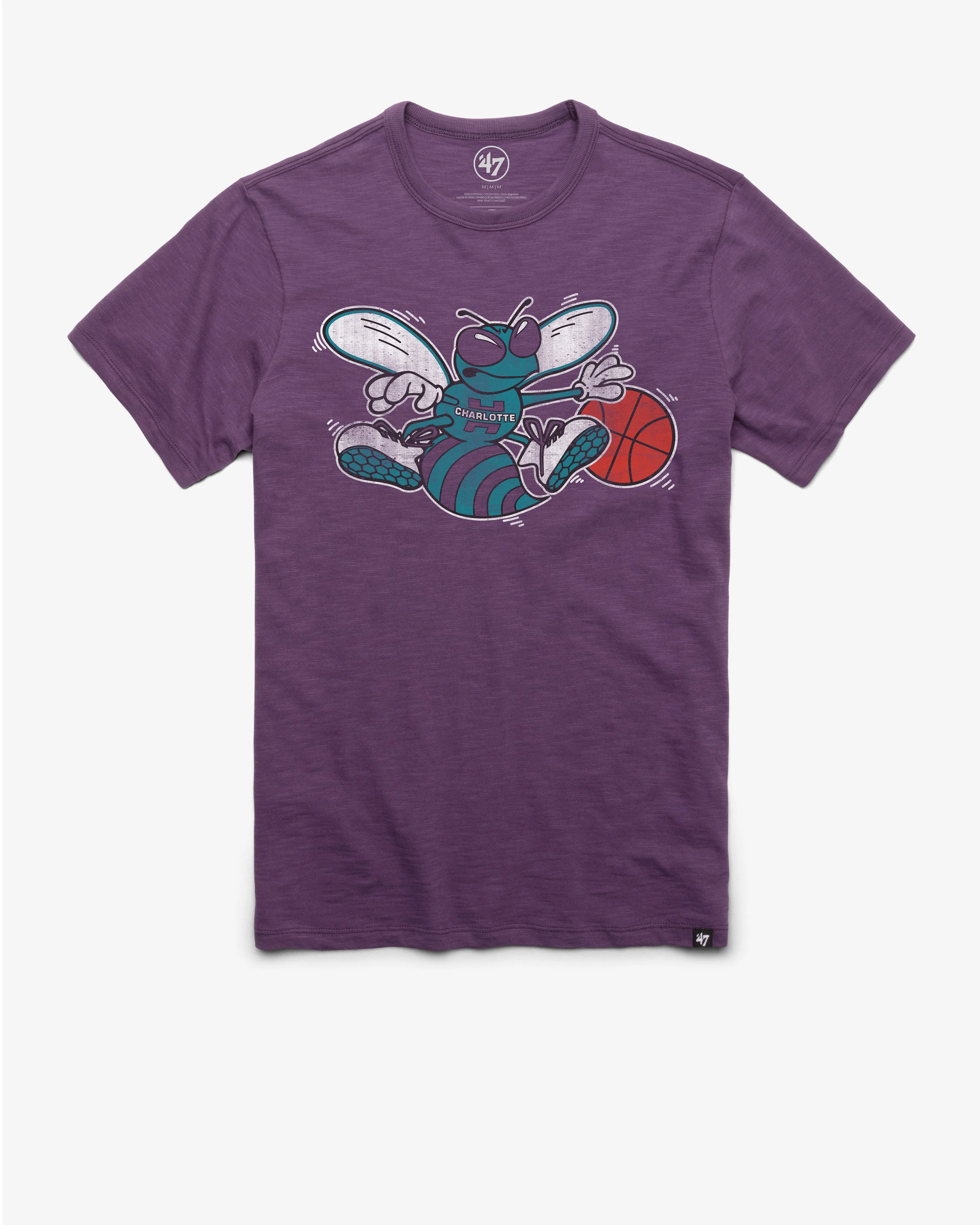 CHARLOTTE HORNETS HARDWOOD CLASSICS GRIT '47 SCRUM TEE sold by 47