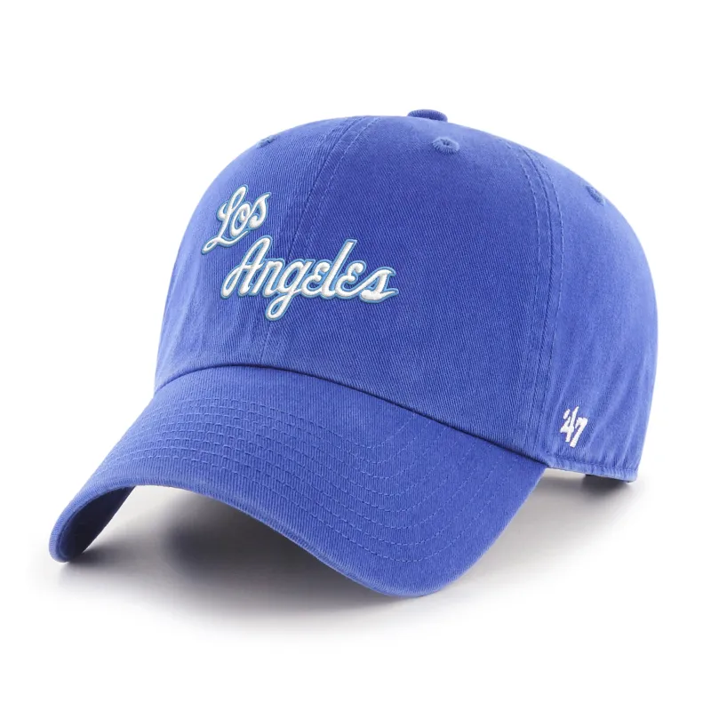 LOS ANGELES LAKERS HARDWOOD CLASSICS SCRIPT '47 CLEAN UP sold by 47