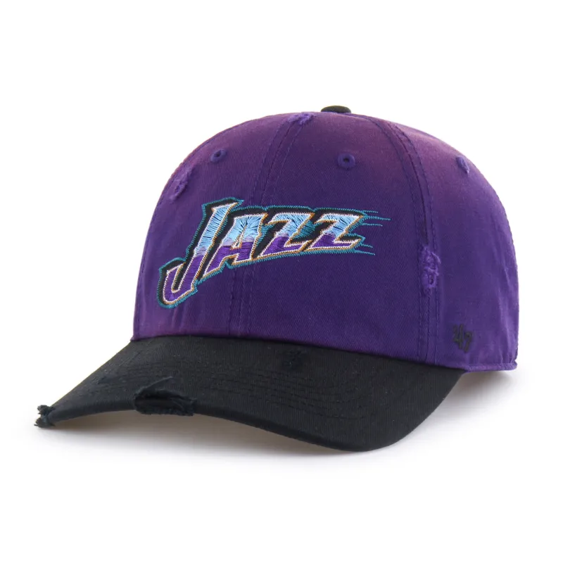UTAH JAZZ HARDWOOD CLASSICS WORN SCRIPT '47 CLEAN UP MF MID FIT made by 47
