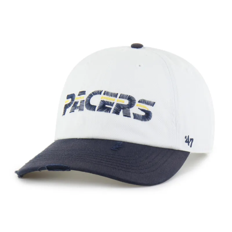 INDIANA PACERS HARDWOOD CLASSICS WORN SCRIPT '47 CLEAN UP MF MID FIT made by 47