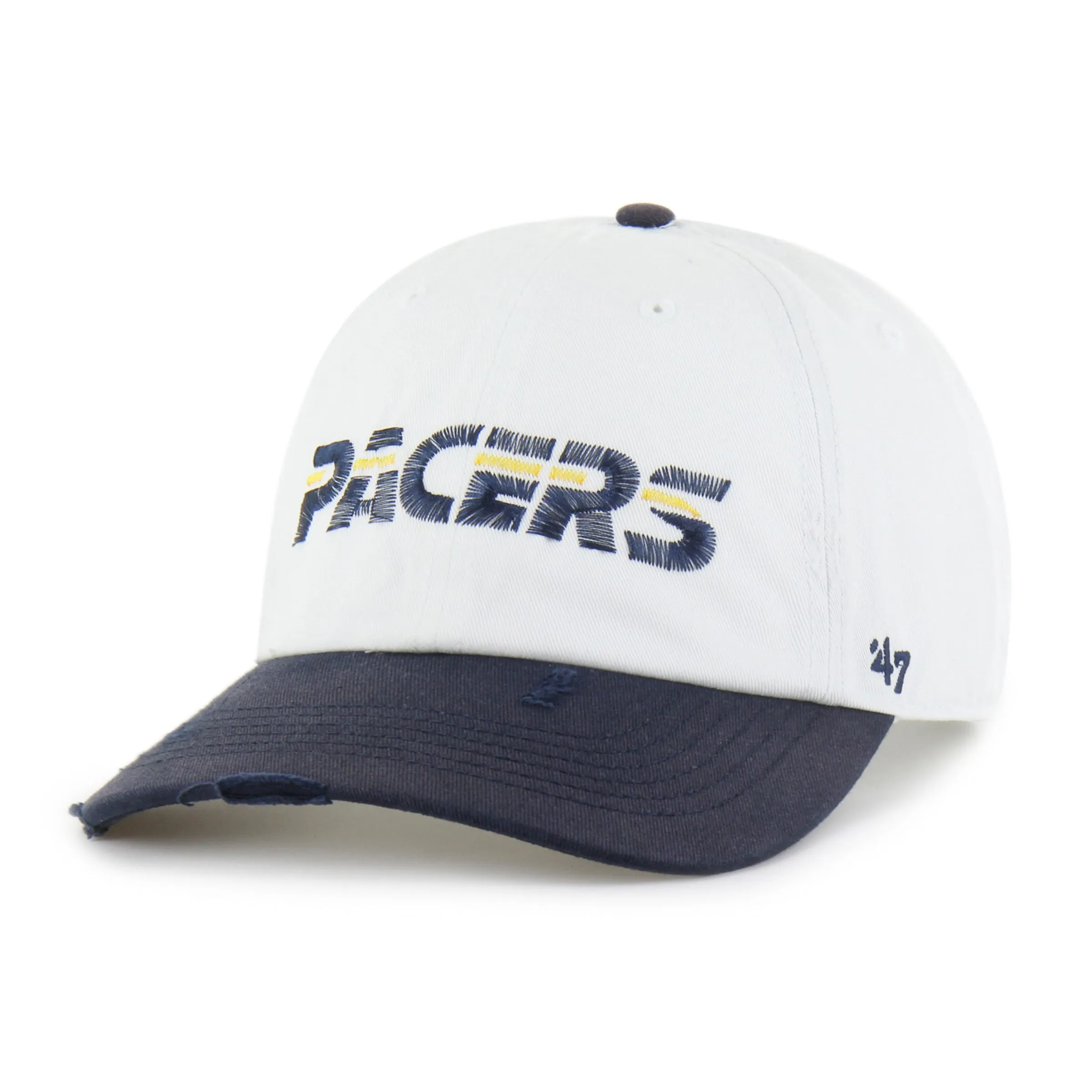 INDIANA PACERS HARDWOOD CLASSICS WORN SCRIPT '47 CLEAN UP MF MID FIT sold by 47