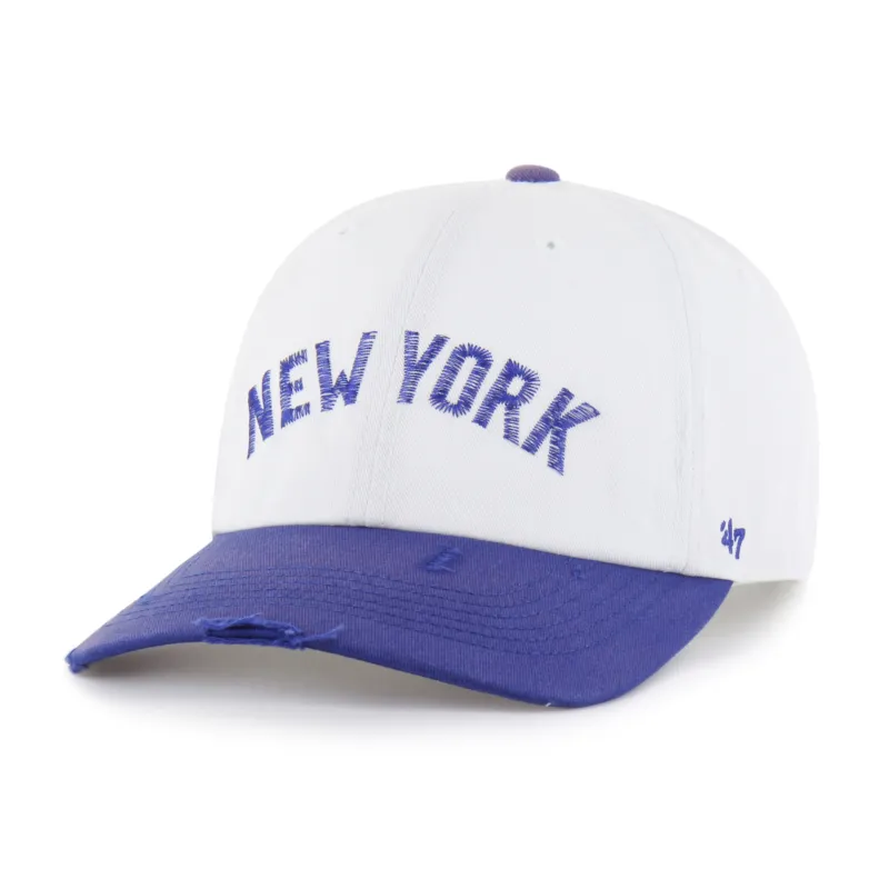 NEW YORK KNICKS HARDWOOD CLASSICS WORN SCRIPT '47 CLEAN UP MF MID FIT sold by 47