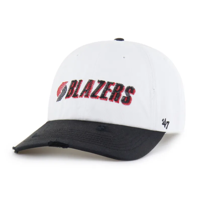 PORTLAND TRAILBLAZERS HARDWOOD CLASSICS WORN SCRIPT '47 CLEAN UP MF MID FIT made by 47