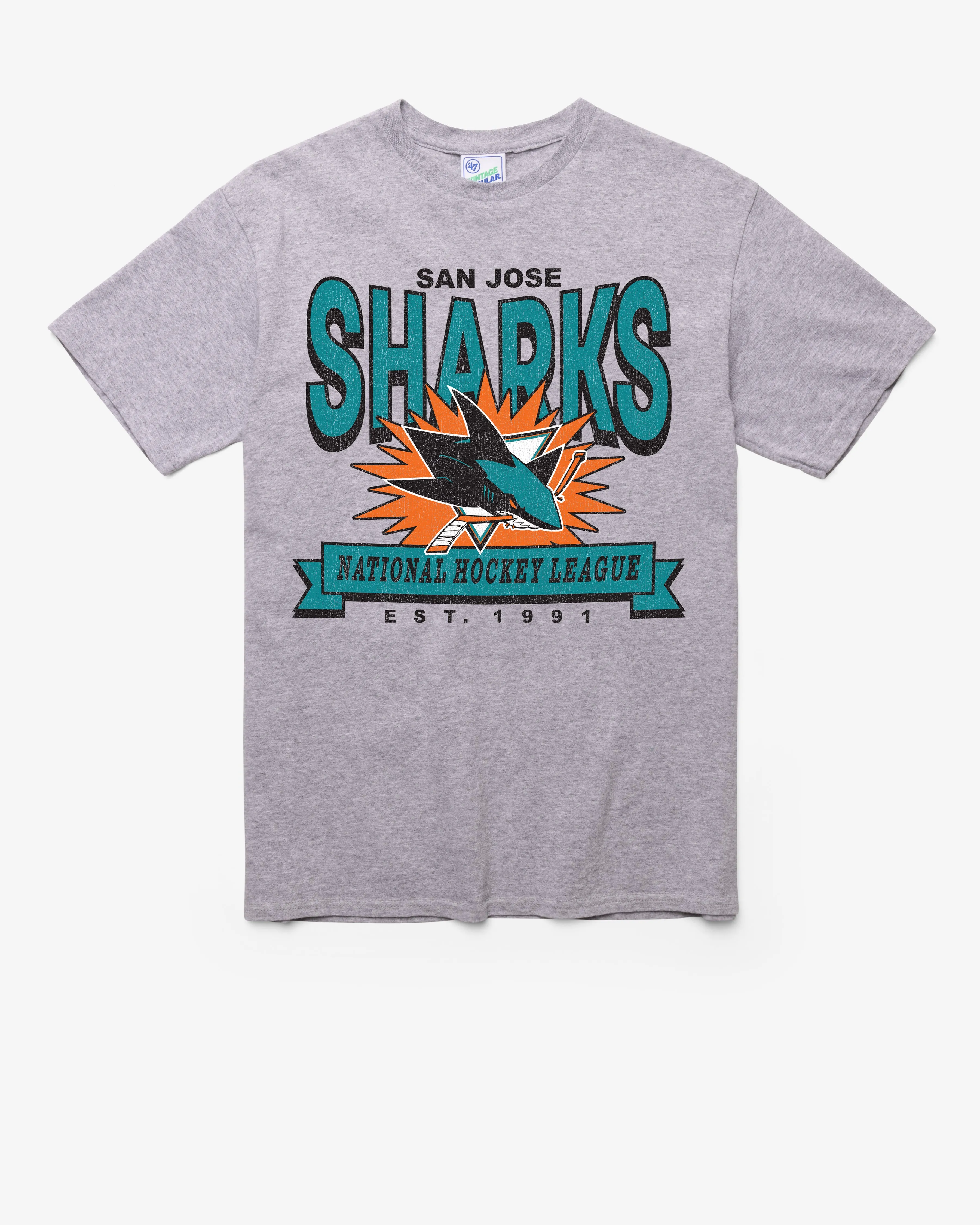 SAN JOSE SHARKS TWELVE SIX VINTAGE '47 TUBULAR TEE sold by 47