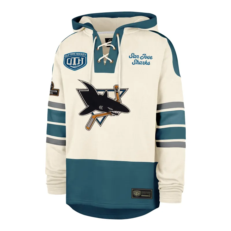 OLD TIME HOCKEY SAN JOSE SHARKS VINTAGE PUCK DROP DUAL '47 HERITAGE LACER made by 47