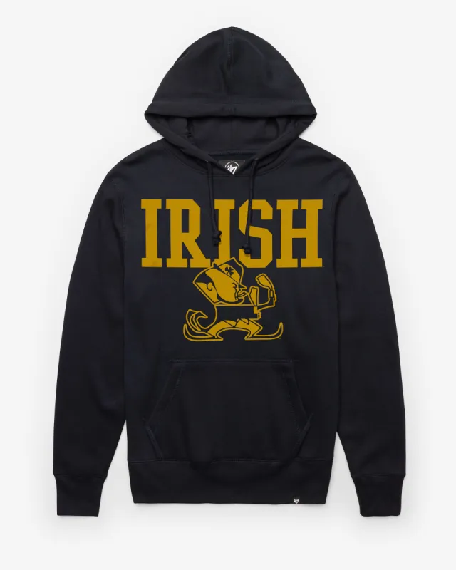 NOTRE DAME FIGHTING IRISH VINTAGE STRAIGHT BLOCK HEADLINE HOOD made by 47