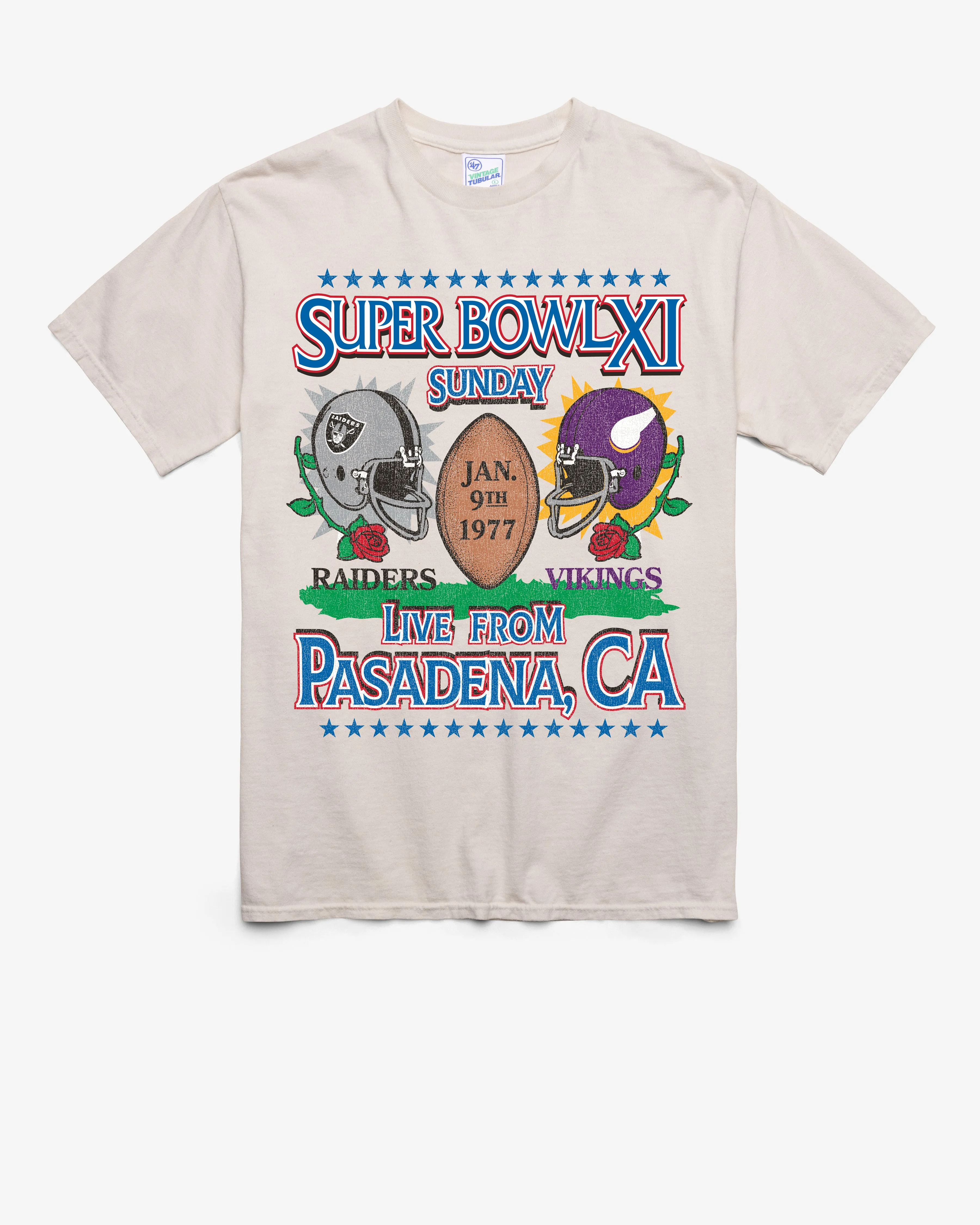 LAS VEGAS RAIDERS X MINNESOTA VIKINGS SUPER BOWL GRIDIRON DUELING '47 TUBULAR TEE sold by 47