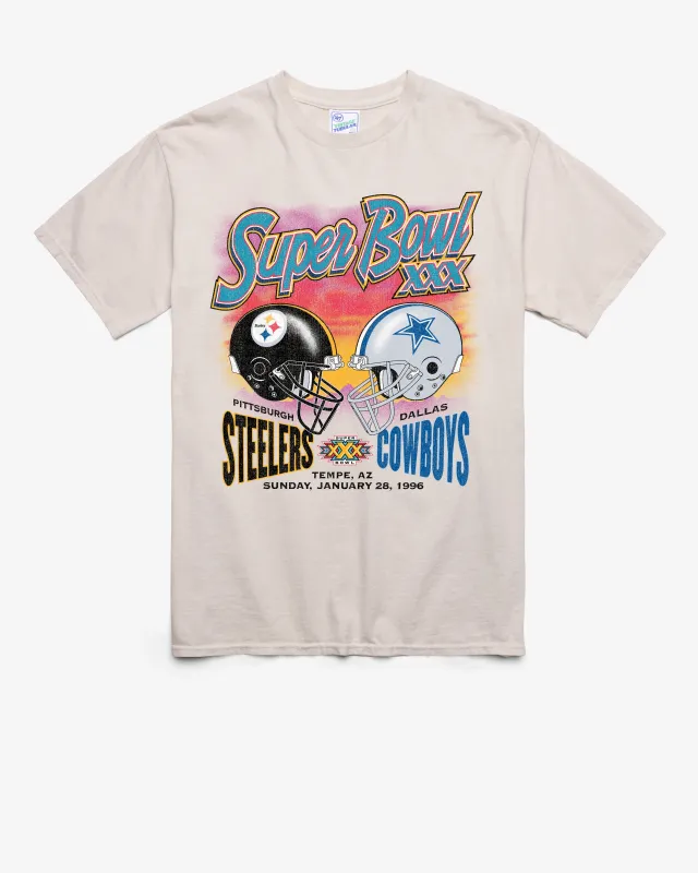 PITTSBURGH STEELERS X DALLAS COWBOYS SUPER BOWL GRIDIRON DUELING '47 TUBULAR TEE sold by 47
