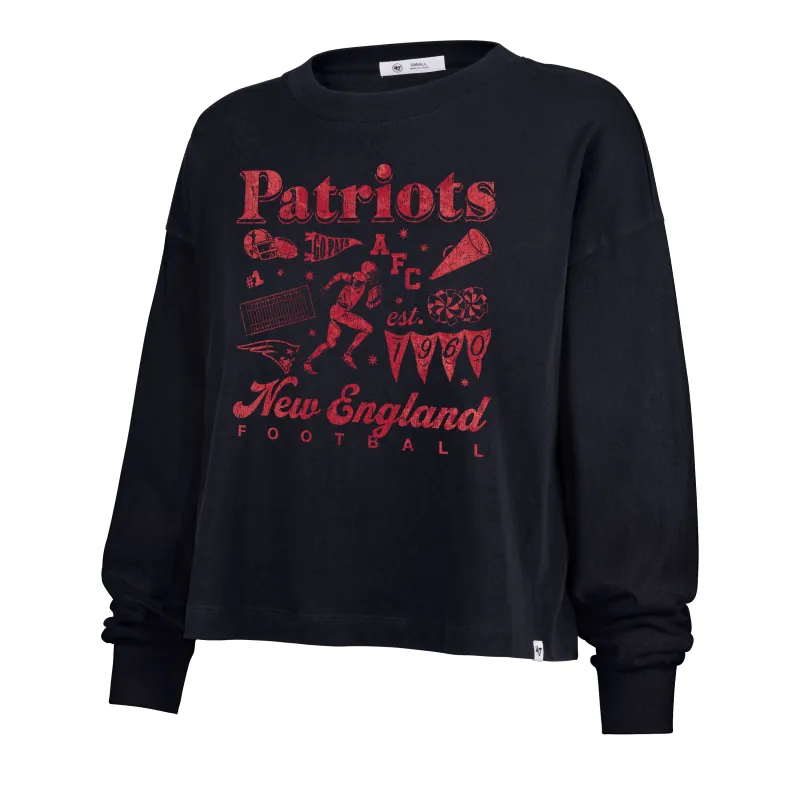 NEW ENGLAND PATRIOTS TEAM COLLAGE '47 SYDNEY LONG SLEEVE TEE WOMENS made by 47