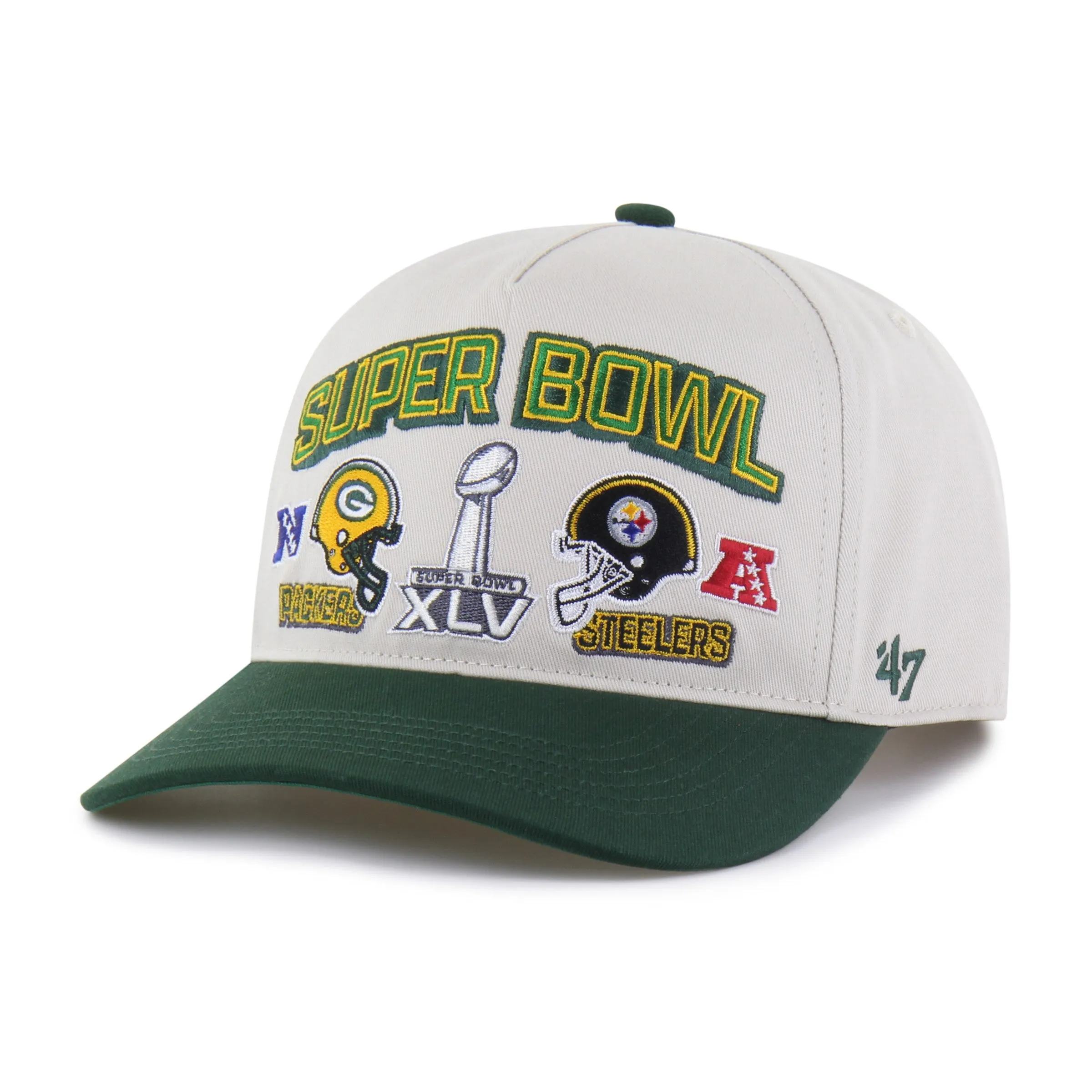 GREEN BAY PACKERS X PITTSBURGH STEELERS SUPER BOWL GRIDIRON DUELING ARCH CHAMP '47 HITCH RF RELAXED FIT sold by 47