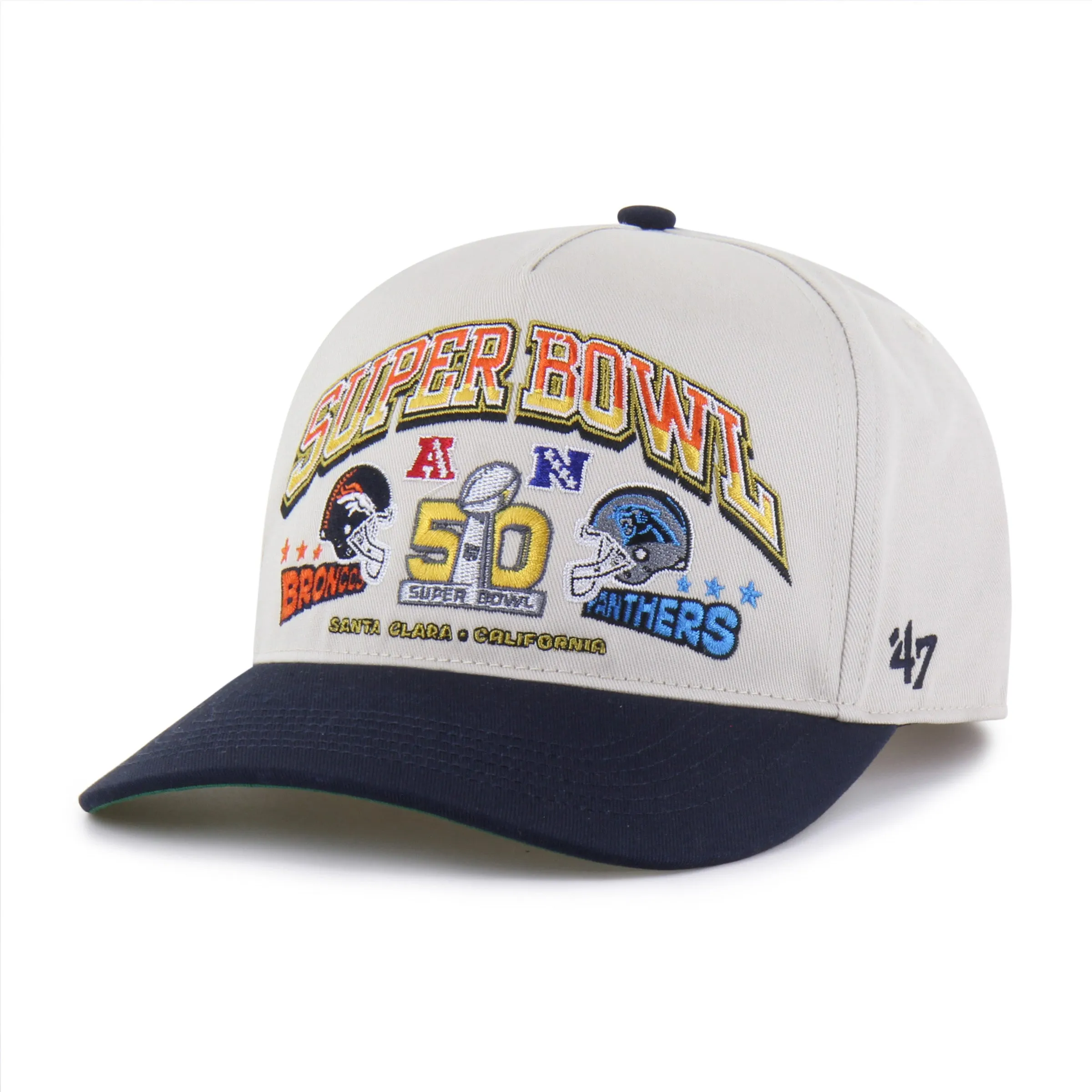 DENVER BRONCOS X CAROLINA PANTHERS SUPER BOWL GRIDIRON DUELING ARCH CHAMP '47 HITCH RF RELAXED FIT sold by 47