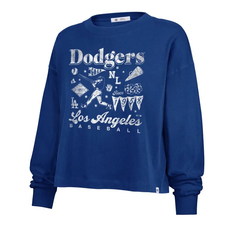 LOS ANGELES DODGERS TEAM COLLAGE '47 SYDNEY LONG SLEEVE TEE WOMENS made by 47