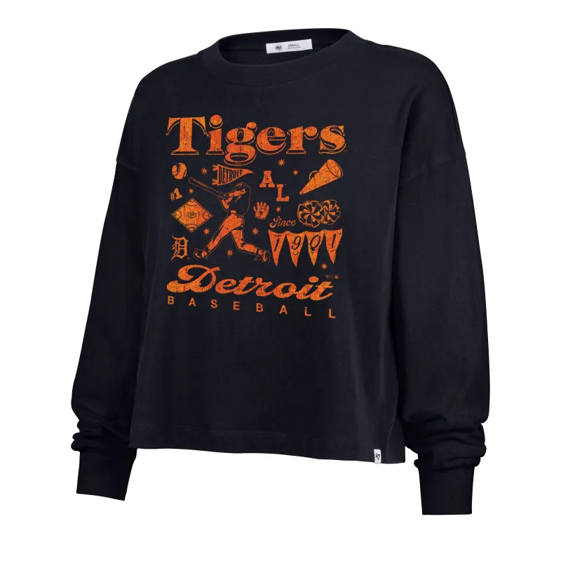 DETROIT TIGERS TEAM COLLAGE '47 SYDNEY LONG SLEEVE TEE WOMENS made by 47