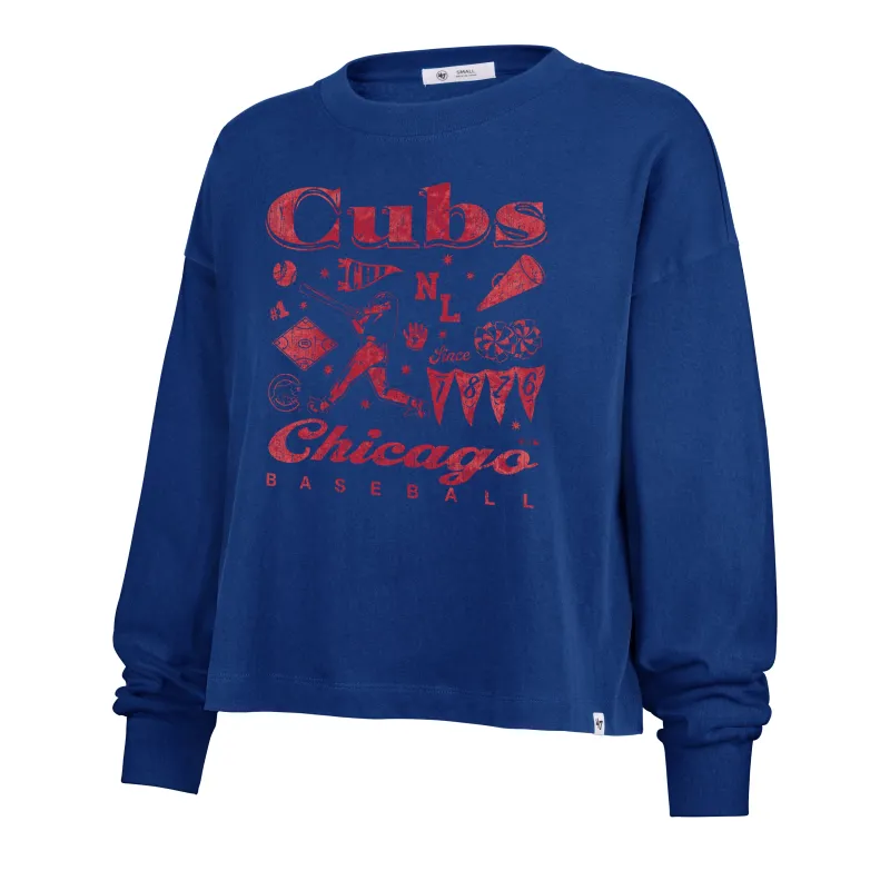 CHICAGO CUBS TEAM COLLAGE '47 SYDNEY LONG SLEEVE TEE WOMENS made by 47