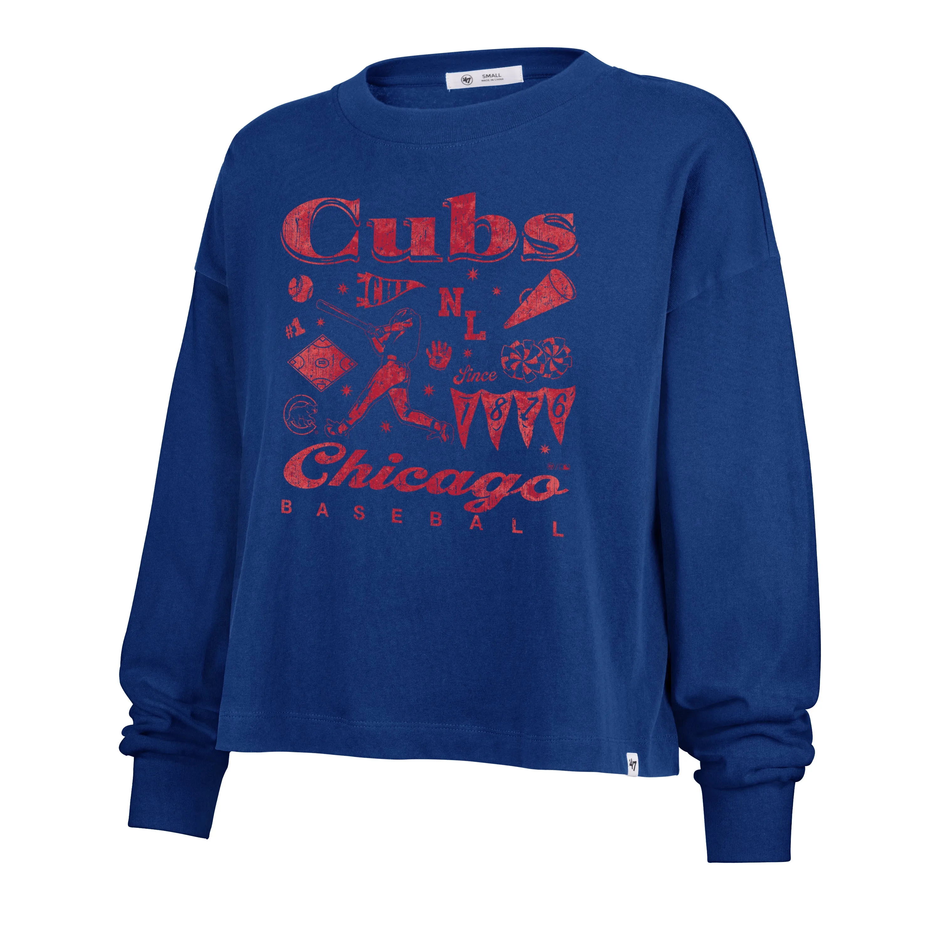CHICAGO CUBS TEAM COLLAGE '47 SYDNEY LONG SLEEVE TEE WOMENS sold by 47