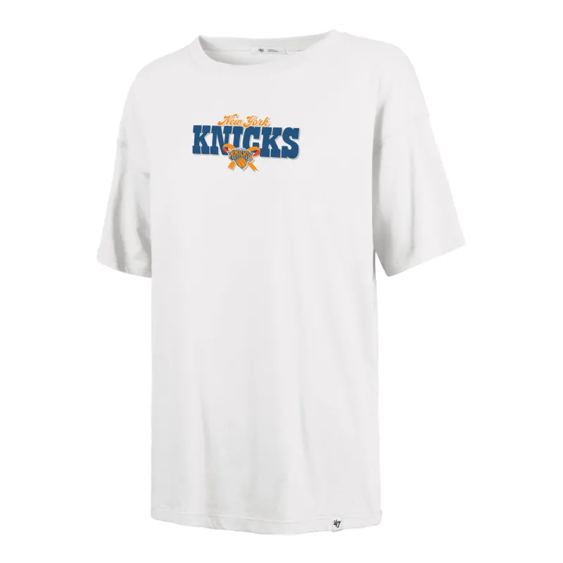NEW YORK KNICKS BOW AND BANNER BACKER '47 SADIE TEE WOMENS made by 47