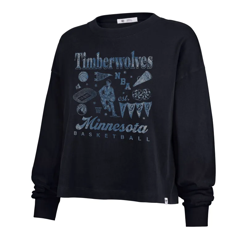 MINNESOTA TIMBERWOLVES TEAM COLLAGE '47 SYDNEY LONG SLEEVE TEE WOMENS made by 47