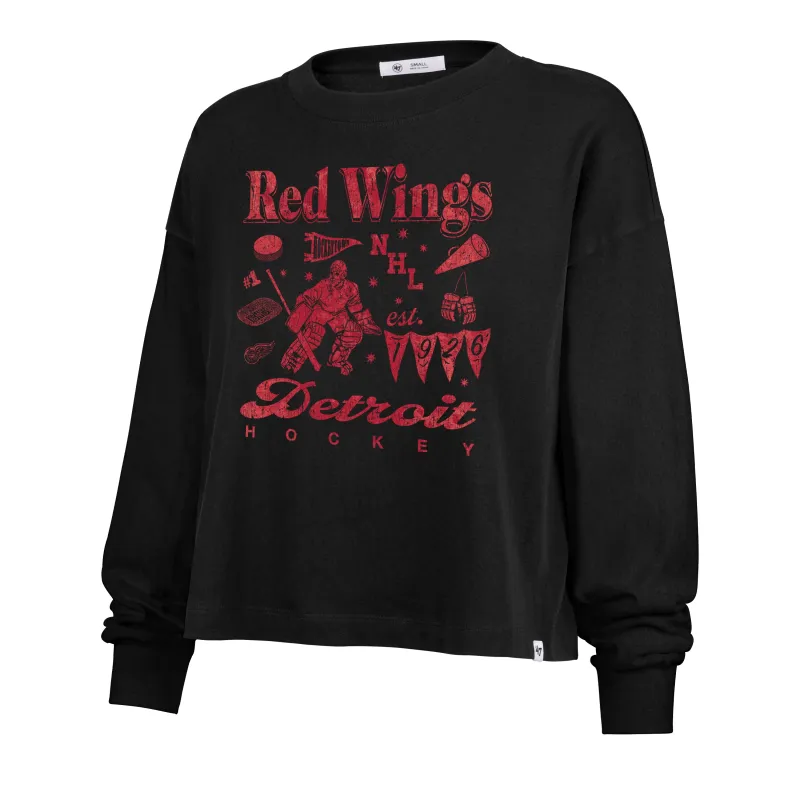 DETROIT RED WINGS TEAM COLLAGE '47 SYDNEY LONG SLEEVE TEE WOMENS made by 47