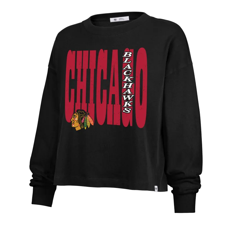 CHICAGO BLACKHAWKS BOLD STACK '47 SYDNEY LONG SLEEVE TEE WOMENS sold by 47