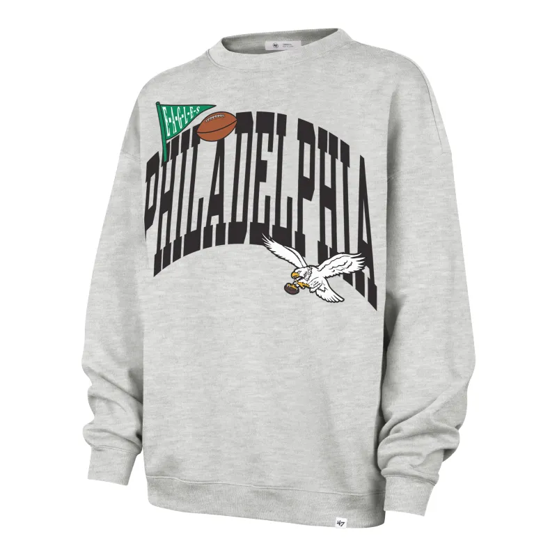 PHILADELPHIA EAGLES HISTORIC ARCHED ICON '47 OVERSIZED CREW WOMENS made by 47