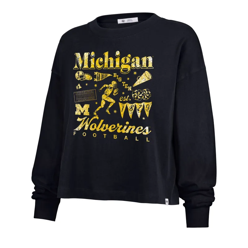 MICHIGAN WOLVERINES TEAM COLLAGE '47 SYDNEY LONG SLEEVE TEE WOMENS made by 47