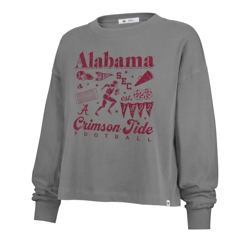ALABAMA CRIMSON TIDE TEAM COLLAGE '47 SYDNEY LONG SLEEVE TEE WOMENS made by 47