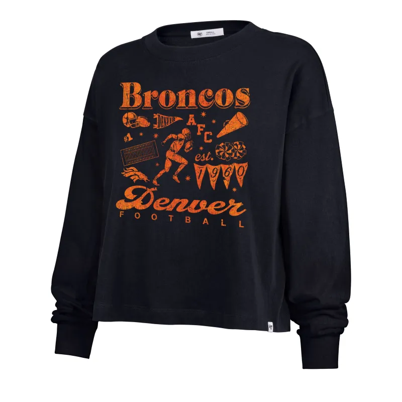 DENVER BRONCOS TEAM COLLAGE '47 SYDNEY LONG SLEEVE TEE WOMENS made by 47