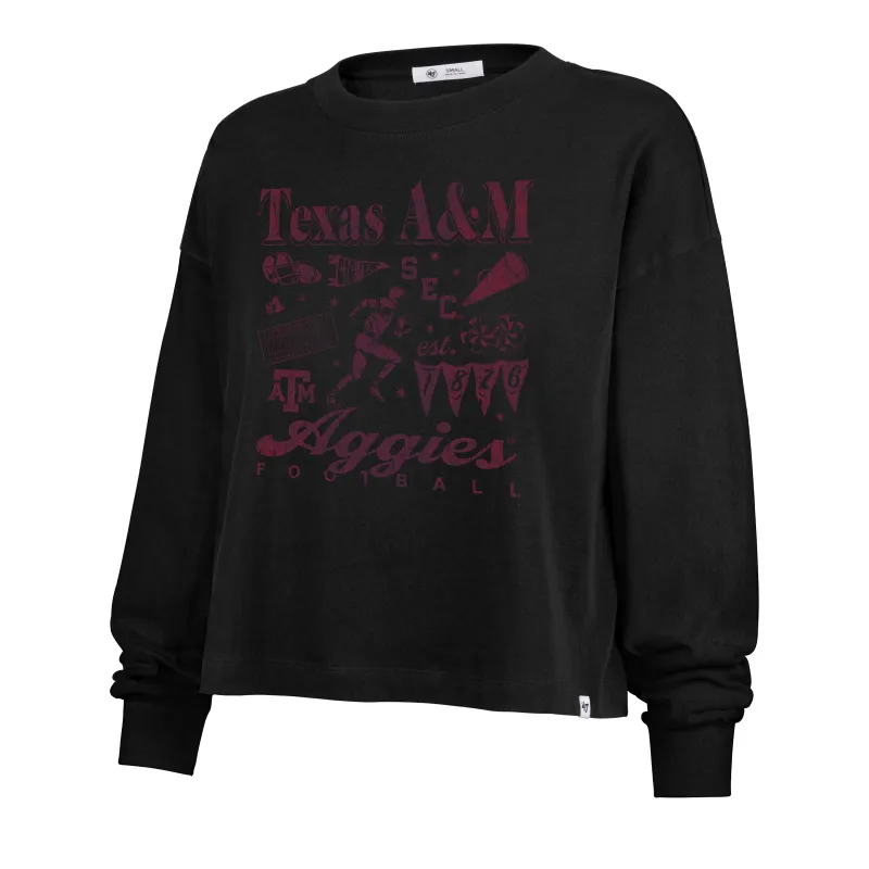 TEXAS A&M AGGIES TEAM COLLAGE '47 SYDNEY LONG SLEEVE TEE WOMENS made by 47