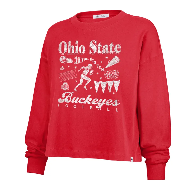 OHIO STATE BUCKEYES TEAM COLLAGE '47 SYDNEY LONG SLEEVE TEE WOMENS made by 47