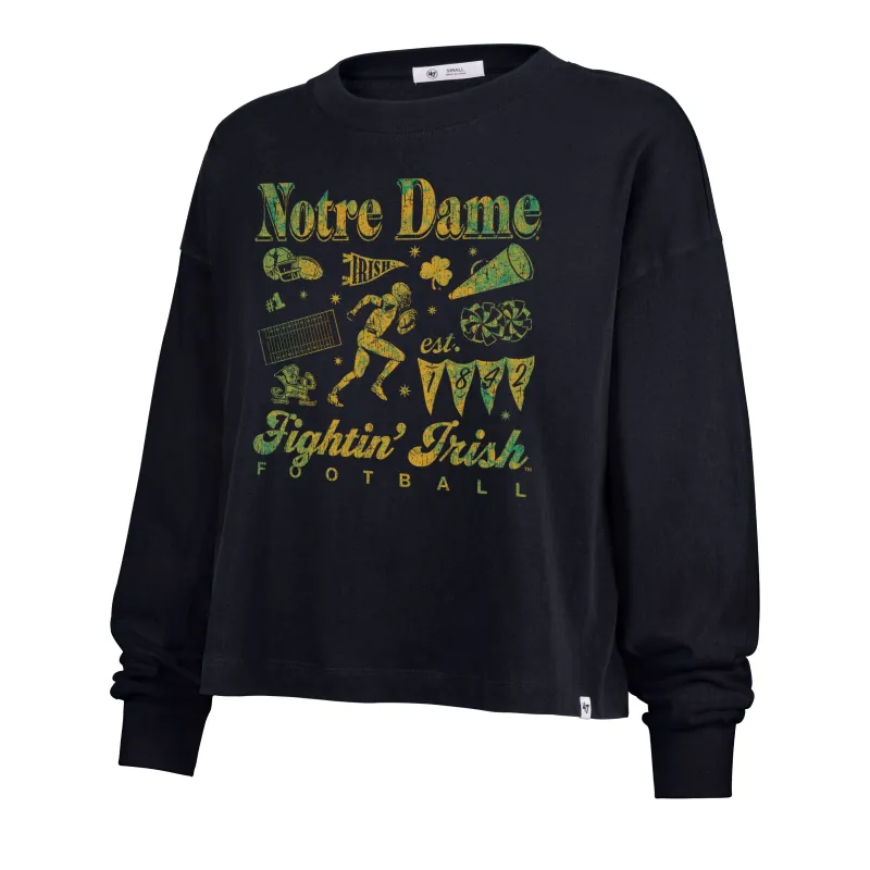 NOTRE DAME FIGHTING IRISH TEAM COLLAGE '47 SYDNEY LONG SLEEVE TEE WOMENS made by 47