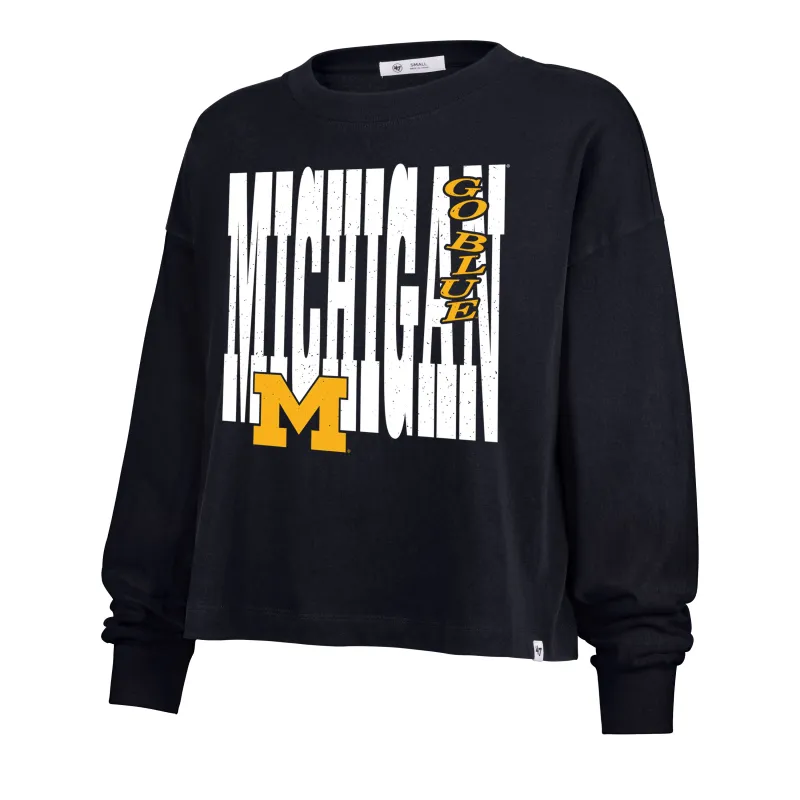 MICHIGAN WOLVERINES BOLD STACK '47 SYDNEY LONG SLEEVE TEE WOMENS sold by 47