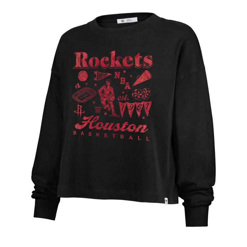HOUSTON ROCKETS TEAM COLLAGE '47 SYDNEY LONG SLEEVE TEE WOMENS made by 47